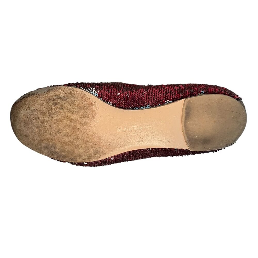 Ruby Silver Reversible Sequin Flats Salvatore Fer… - image 6